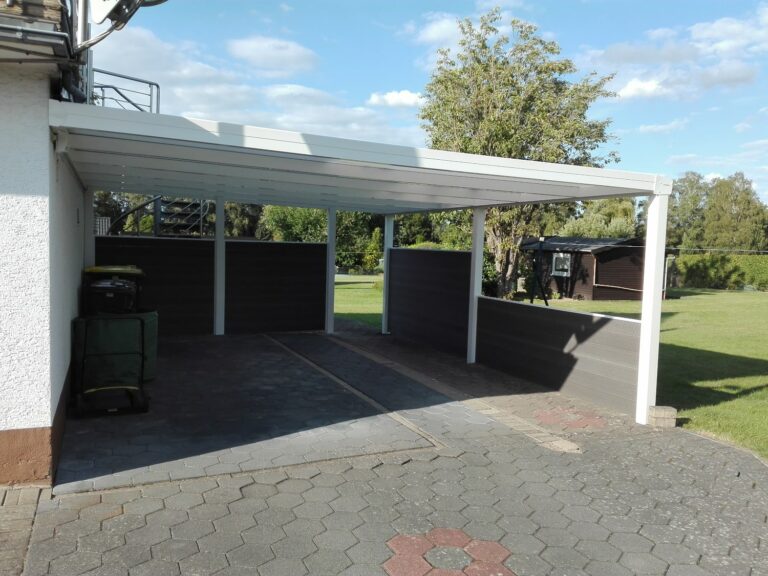 Weißes Aluminium Carport: Moderner Schutz für Ihr Fahrzeug